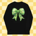 Furry Christmas Light Bow ~ Unisex Long-sleeved T-Shirt Printed In The USA