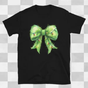 Furry Christmas Light Bow ~ Unisex Short Sleeve T-Shirt Printed in the USA