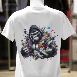 Graffiti Gorilla Streetwear Digital Print – Urban Art Sublimation Design